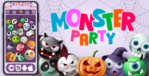 Halloween Drop - Monster Party - HTML5 Game, Construct 3
