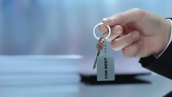 Hand Holding Keychain, Real Estate Business, Housing for Rent, Construction