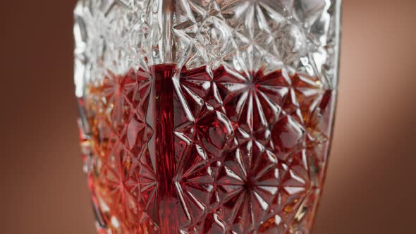 Brandy or Whiskey in Decanter Closeup