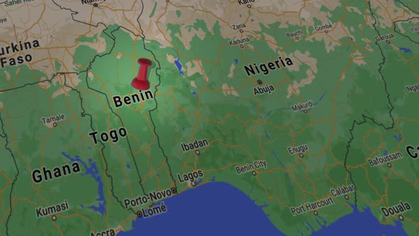 Benin On Map 4K