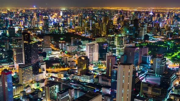 time lapse of Bangkok city at night, Thailand