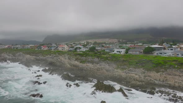 Fly Above Rugged Rocky Coast