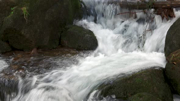 River Stream Running Among the Rocks in Mountain