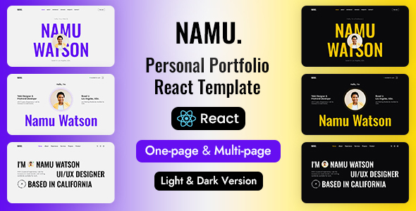 Namu - Personal Portfolio React Template