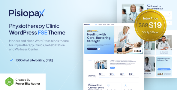 Pisiopax – Physiotherapy Clinic Gutenverse FSE WordPress Theme