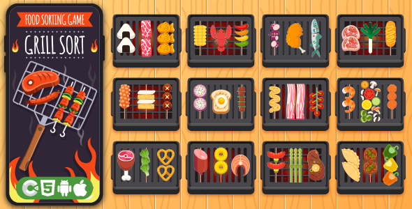Grill Sort - HTML5 Game, Construct 3