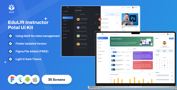 EduLift Instructor Portal – Flutter Education App UI Kit (Mobile & Web Responsive)