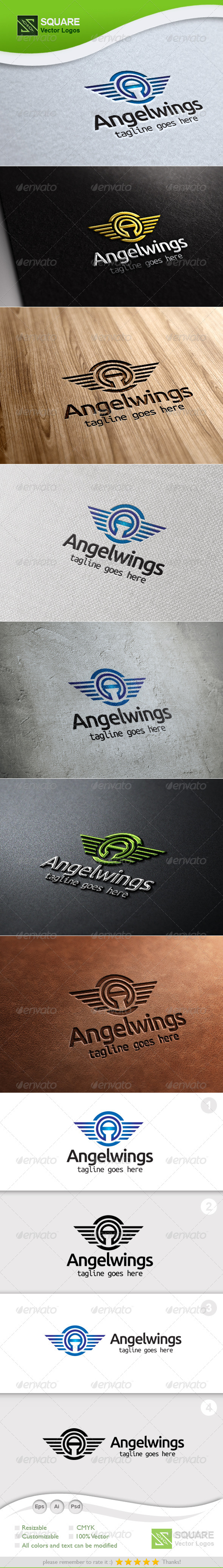 A Letter Wings Vector Logo Template