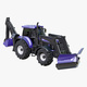 Tractor With Front Blade And Backhoe M1 - 3DOcean Item for Sale
