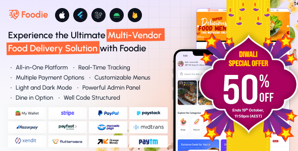 Foodie | UberEats Clone | Food Delivery App | Multiple Restaurant Food Delivery Flutter App