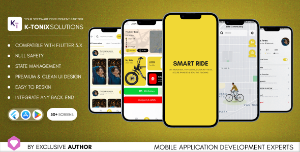 SmartRide | Modern E-Bike Tracker | Rider lifestyle | Flutter Ui