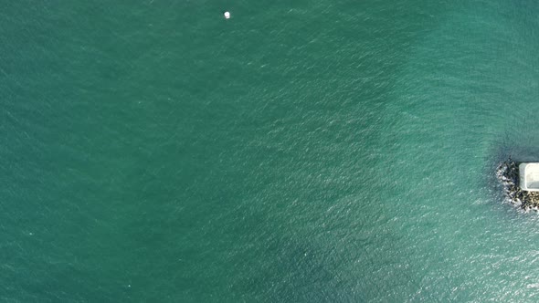 Aerial Drone View of a Breakwater