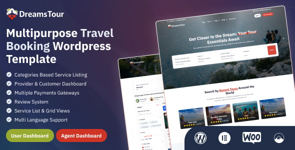 Dreams Tour - Travel Agency, Adventure & Tour Booking WordPress Theme