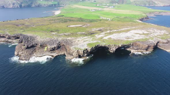 Aerial View of Muckross Head During the Summer A Small Peninsula West of Killybegs County Donegal