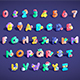 Toon Alphabets & Numbers - Low Poly Cartoon Pack 1 - Kids Learning 3D Assets - 3DOcean Item for Sale