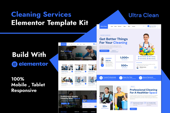 Ultraclean - Cleaning Services Elementor Template Kit
