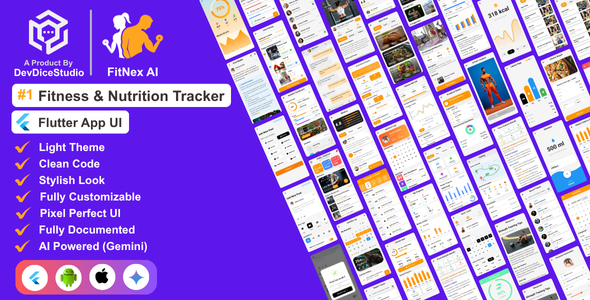 AI Fitness & Nutrition Flutter App Template | Workout, Meal Plan & Tracker