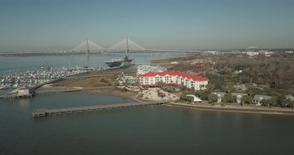 Charleston SC resort with Harbor View From Drone
