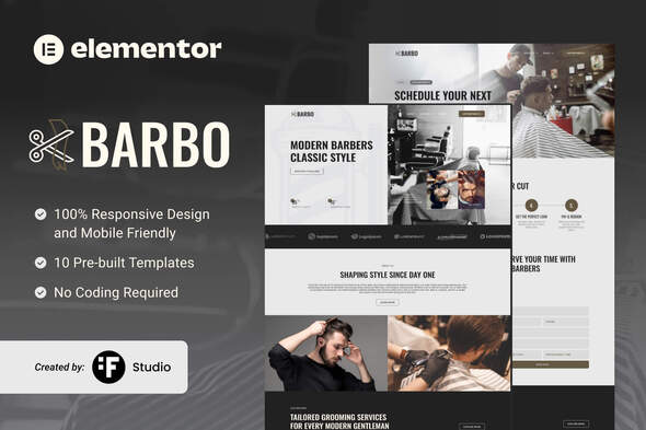 Barbo – Barbershop & Grooming Elementor Template Kit