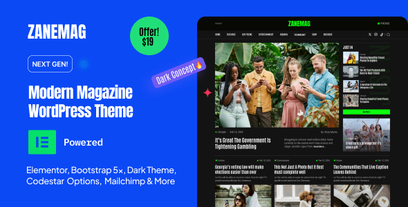 Zane - Modern Blog & Magazine WordPress Theme