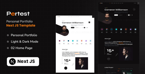 Pertest – Personal Portfolio Next.js Template