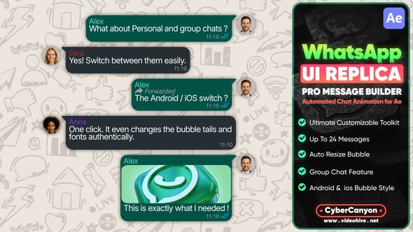WhatsApp UI Replica - Pro Message Builder