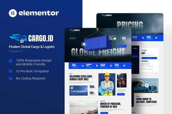 Cargoid - Modern Global Cargo & Logistic Elementor Template Kit