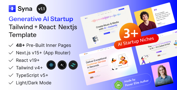 Syna – React Next AI Startup Template