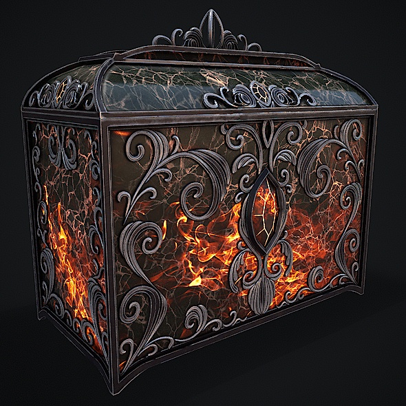 Fantasy Chest Game Ready 3d Model