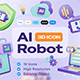 AI Robot 3D Icon Set - 3DOcean Item for Sale
