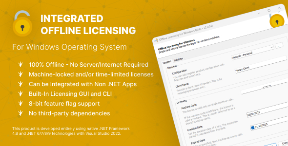 Integrated Offline Licensing for Windows – Built with .NET