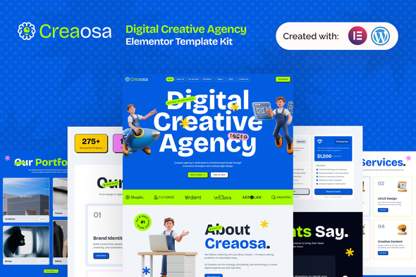 Creaosa - Creative Digital Agency Elementor Template Kit