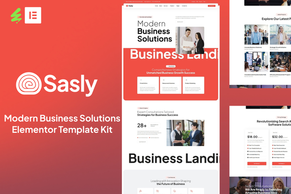Sasly - Modern Business Solutions Elementor Template Kit