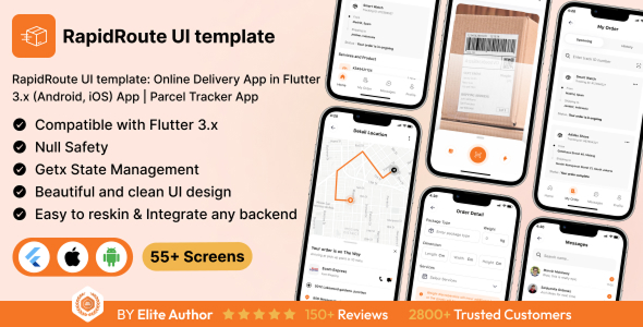 Parcel Tracker UI template: Online Delivery App in Flutter 3.x (Android, iOS) App | RapidRoute App