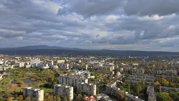 Panorama View From City Uzhgorod Located in Transcarpathia