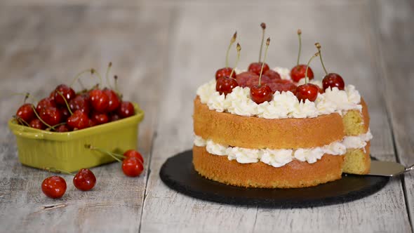 The Naked Cherry Cake With Vanilla Cream.