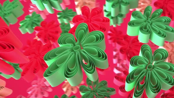 Abstract background of 3D flowers