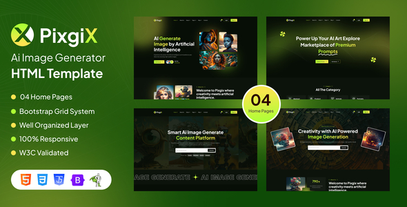 Pixgix - Ai Image Generator HTML Template