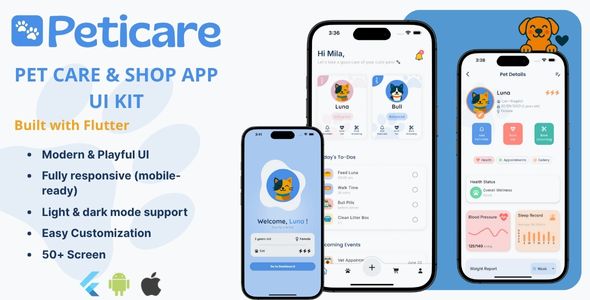 Peticare - Flutter Pet Care App UI Kit