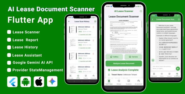 AI-Powered Rent Tracking Flutter App | Lease Document Scanner & Property Management System