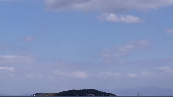 Time Lapse View of Sailing Boats in a Race