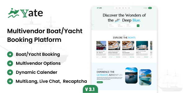 Yate - Multivendor Boat/Yacht Booking Platform