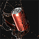 Red 330ml Aluminum Can With Splash - Aluminum Soda in Splash Of Liquid - 3DOcean Item for Sale