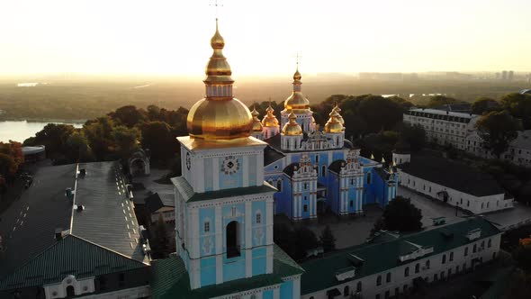 St. Michael's Golden-Domed Monastery in Kyiv, Ukraine. Aerial View