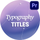 Typography Titles - VideoHive Item for Sale
