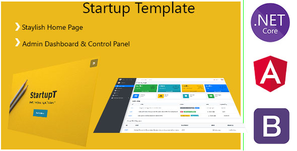 StartupT - Angular 15 / .Net 9 / User Management , SaaS  - Admin Panel & Stylish Home Page