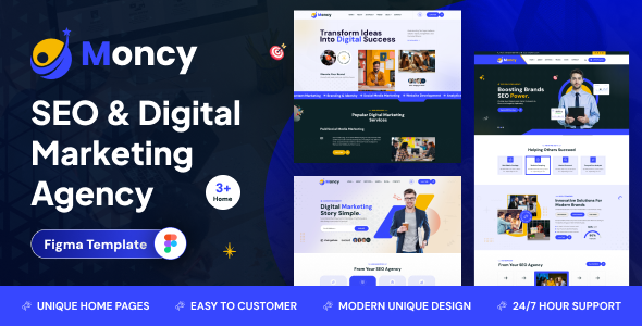 Moncy – SEO & Digital Marketing Figma Template