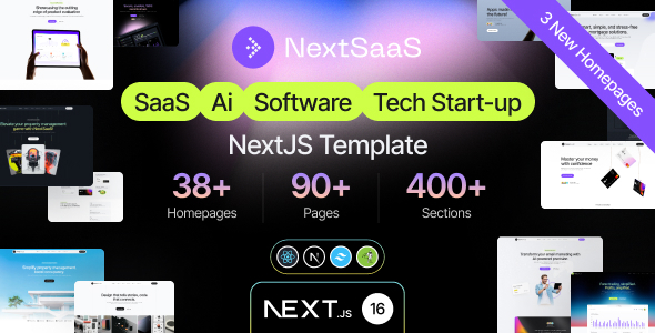 NextSaaS | SaaS, Software, Startup Next.js Template