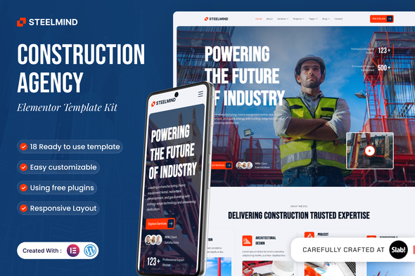 Steelmind - Construction Agency Elementor Template Kit