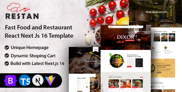 Restan - Restaurant Next Js Template (Next 16)